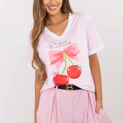 Pink Blouse Model 213272 Cotton Elastane Blend Casual Fit - Très Elite