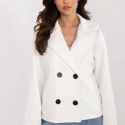 Pink Coat With Wide Lapels Polyester Elastane Blend 211294