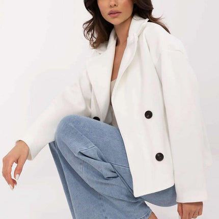 Pink Coat With Wide Lapels Polyester Elastane Blend 211294 - Très Elite