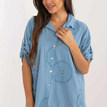 Pink Cotton Shirt Model 198940 For Women Casual Wear - Très Elite