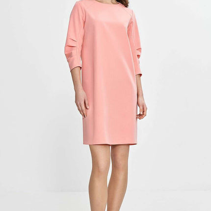Pink Daydress 210071 A Line Knee Length Back Zipper - Très Elite