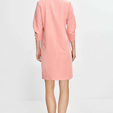 Pink Daydress 210071 A Line Knee Length Back Zipper - Très Elite