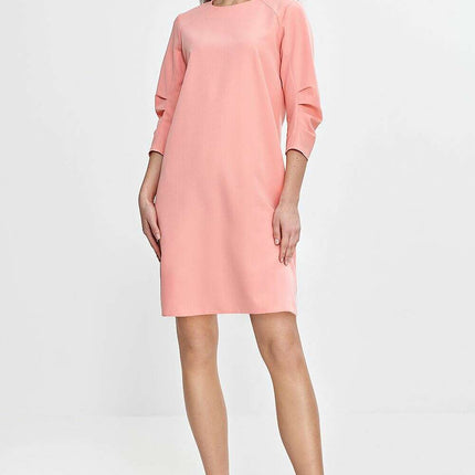 Pink Daydress 210071 A Line Knee Length Back Zipper - Très Elite