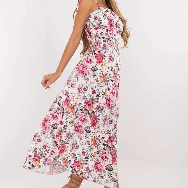 Pink Daydress Model 213225 Midi Dress With Corset Waist