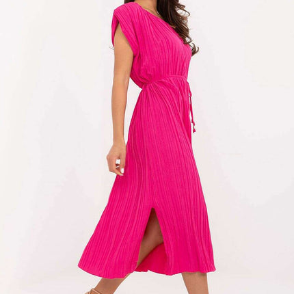 Pink Daydress Model 215552 Midi Pleated Summer Dress - Très Elite