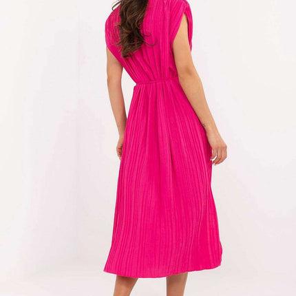 Pink Daydress Model 215552 Midi Pleated Summer Dress - Très Elite