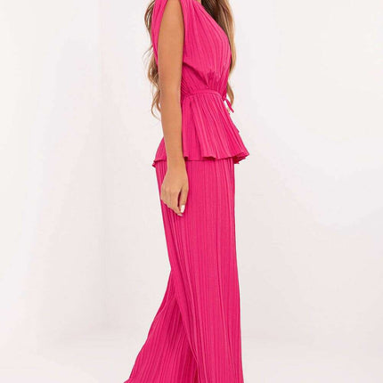 Pink Elegant Pleated Two Piece Set Model 215407 Women - Très Elite