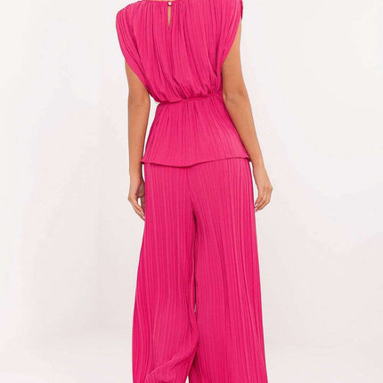 Pink Elegant Pleated Two Piece Set Model 215407 Women - Très Elite