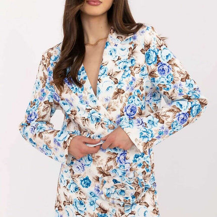 Pink Floral Pattern Skirt Shorts Set With Cropped Blazer - Très Elite