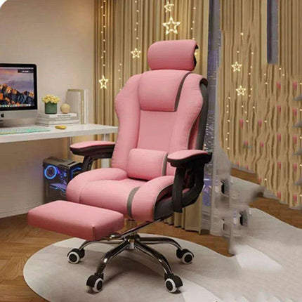 Pink Gaming Throne with Rolling Massage - Elevate Your Workspace! - Très Elite