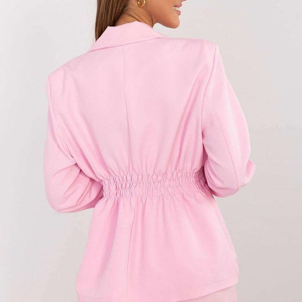 Pink Jacket 208707 Elegant Blazer With Padded Shoulders - Très Elite
