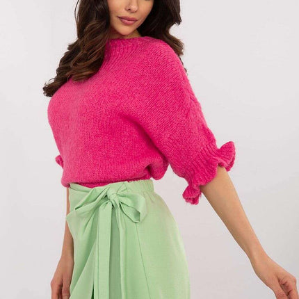 Pink Jumper 208515 Women Knit Sweater Soft Warm Blend - Très Elite