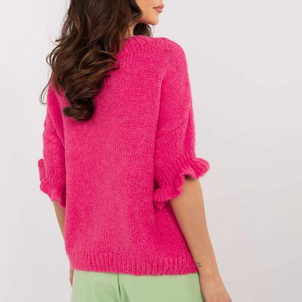 Pink Jumper 208515 Women Knit Sweater Soft Warm Blend - Très Elite