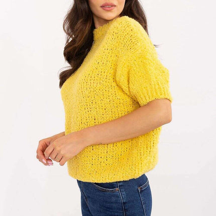 Pink Short Sleeve Sweater Model 206942 Acrylic Blend - Très Elite