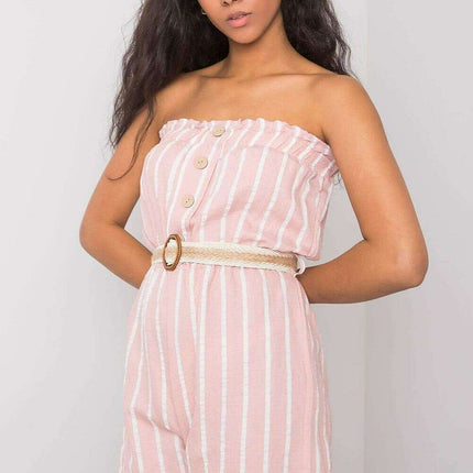 Pink Striped Jumpsuit for Women Casual Breathable Daywear - Très Elite
