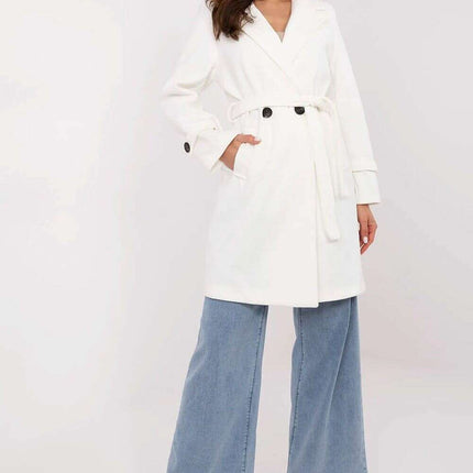 Pink Striped Womens Coat 211457 With Elegant Shoulder Pads - Très Elite