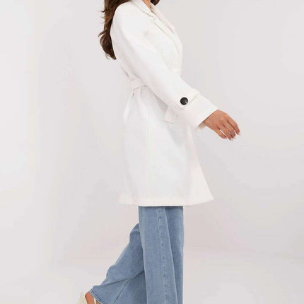 Pink Striped Womens Coat 211457 With Elegant Shoulder Pads - Très Elite