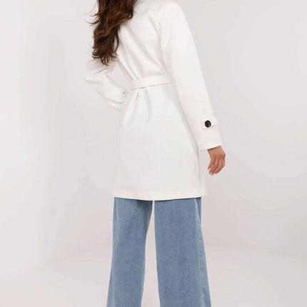 Pink Striped Womens Coat 211457 With Elegant Shoulder Pads - Très Elite
