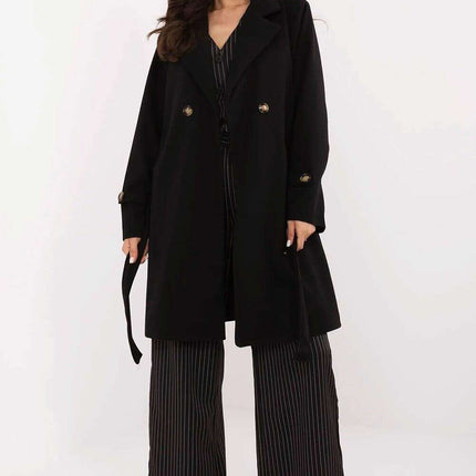Pink Striped Womens Coat 211457 With Elegant Shoulder Pads - Très Elite