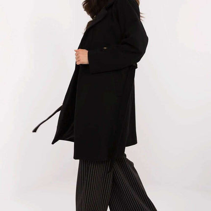 Pink Striped Womens Coat 211457 With Elegant Shoulder Pads - Très Elite