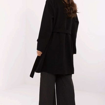 Pink Striped Womens Coat 211457 With Elegant Shoulder Pads - Très Elite