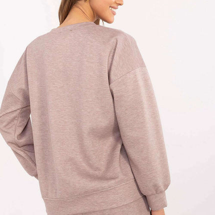 Pink Sweatshirt 206713 Women Casual Pullover Soft Knit - Très Elite