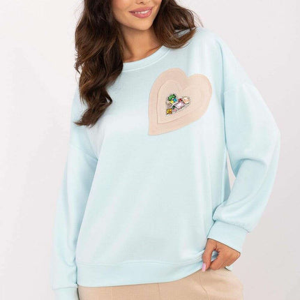Pink Sweatshirt 206713 Women Casual Pullover Soft Knit - Très Elite