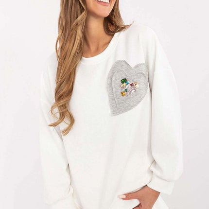 Pink Sweatshirt 206713 Women Casual Pullover Soft Knit - Très Elite