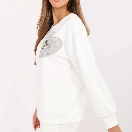 Pink Sweatshirt 206713 Women Casual Pullover Soft Knit - Très Elite