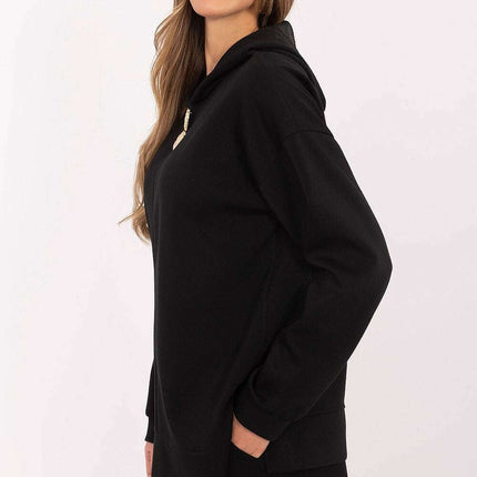 Pink Sweatshirt Model 207032 With Side Slits For Daily Wear - Très Elite