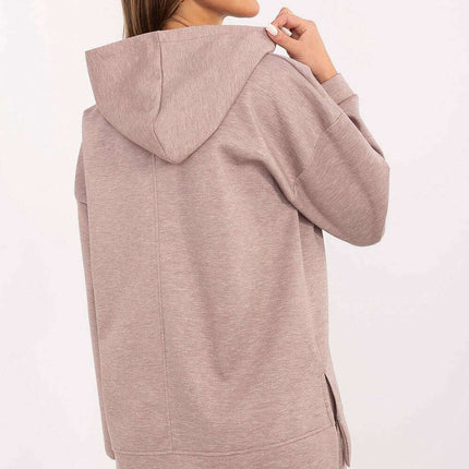 Pink Sweatshirt Model 207032 With Side Slits For Daily Wear - Très Elite