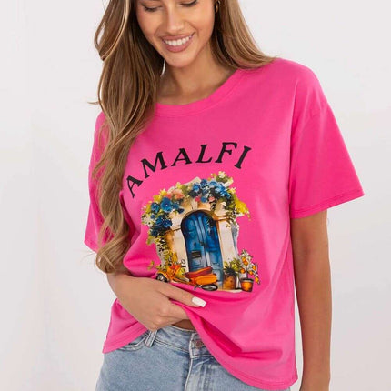 Pink T Shirt Model 213255 For Women Casual Comfort Wear - Très Elite