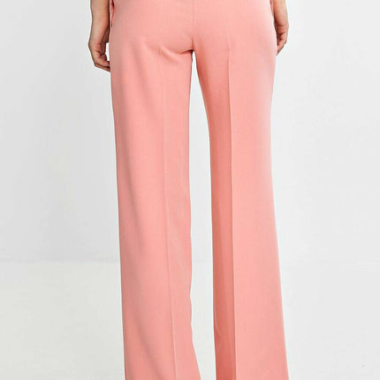 Pink Wide Leg Women Trousers Regular Fit Creased Chic - Très Elite