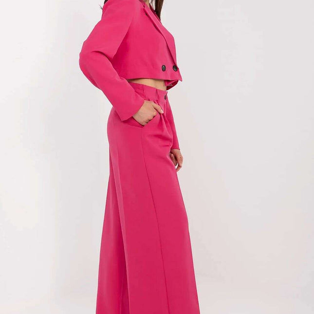 Pink Women Short Blazer And Trousers Set Model 212269