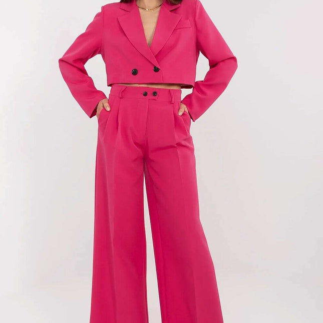 Pink Women Short Blazer And Trousers Set Model 212269