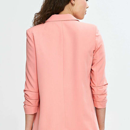 Pink Womens Blazer 210080 With Lapels No Fastening Loose Fit - Très Elite
