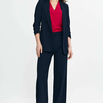 Pink Womens Blazer 210080 With Lapels No Fastening Loose Fit - Très Elite