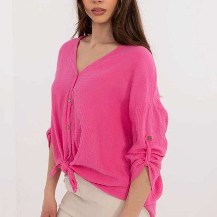 Pink Womens Shirt Model 212534 Muslin Cotton Comfort - Très Elite