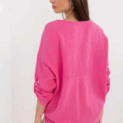 Pink Womens Shirt Model 212534 Muslin Cotton Comfort - Très Elite