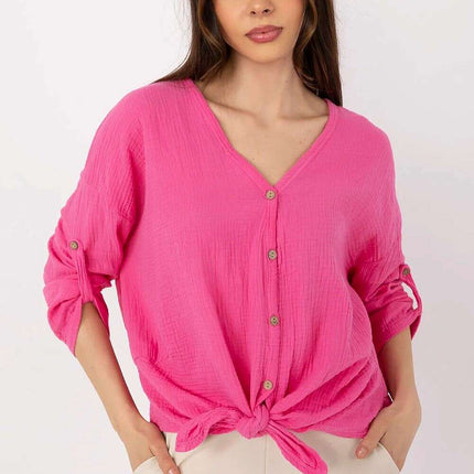 Pink Womens Shirt Model 212534 Muslin Cotton Comfort - Très Elite