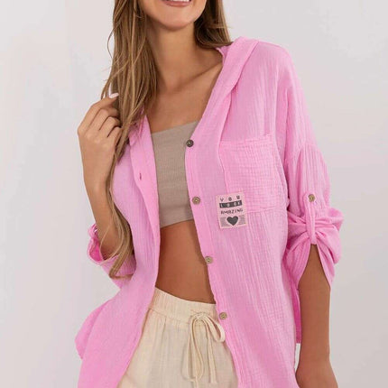 Pink Womens Shirt Model 213249 Light Soft Muslin Cotton - Très Elite