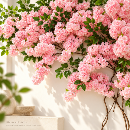 Light Pink Artificial Cherry Blossom & Vine Decoration Kit Artificial Flowering Plants lifelike-artificial-cherry-blossom-tree-fake-sakura-plant-for-home-office-wedding-party-decoration Home & Kitchen > Home Décor Products > Artificial Plants & Flowers > Artificial Flowers