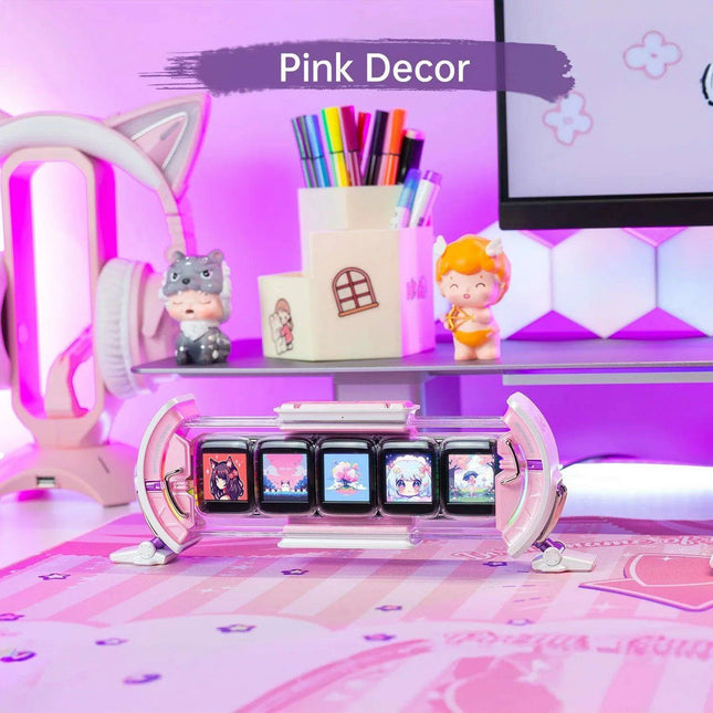 Pixel Paradise Divoom Times Gate Digital Clock for Gamers | Creative Display & Social Media Hub (Pink)