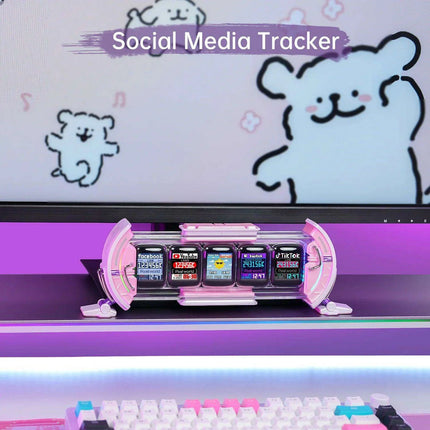 Pixel Paradise Divoom Times Gate Digital Clock for Gamers | Creative Display & Social Media Hub (Pink) - Très Elite