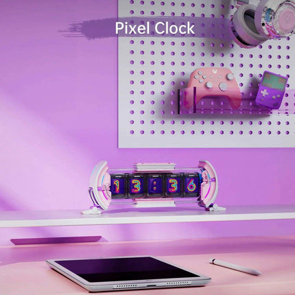 Pixel Paradise Divoom Times Gate Digital Clock for Gamers | Creative Display & Social Media Hub (Pink) - Très Elite