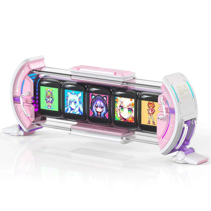 Pixel Paradise Divoom Times Gate Digital Clock for Gamers | Creative Display & Social Media Hub (Pink)- Très Elite- Très Elite