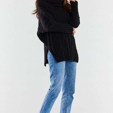 Plaid-Detail Warm Turtleneck Sweater - Très Elite