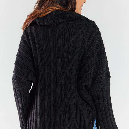 Plaid-Detail Warm Turtleneck Sweater - Très Elite