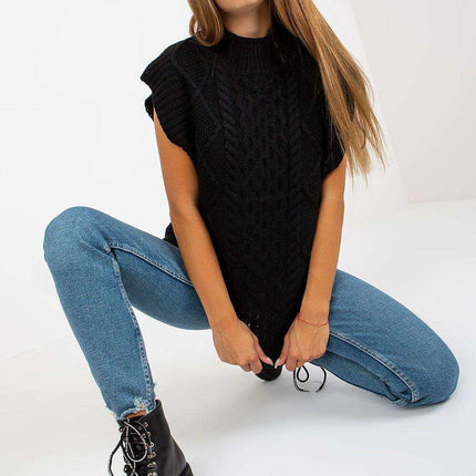 Plaid Knit Sleeveless Vest - Très Elite