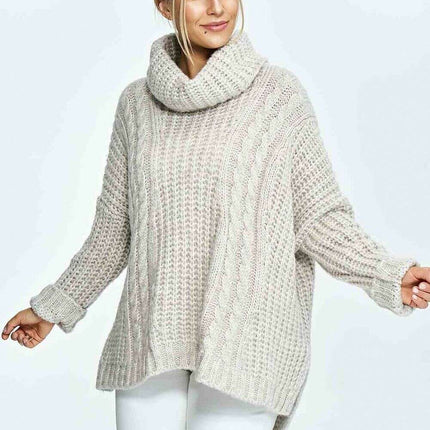 Plaid Knit Turtleneck Jumper for Cozy Winter Style - Très Elite